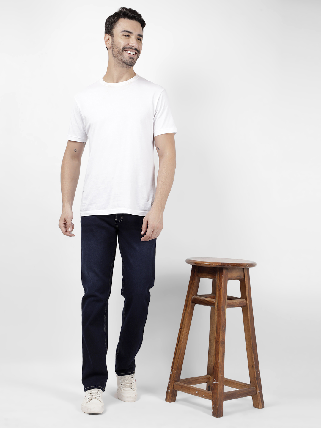 Numero Uno Men Solid Dark Blue Jeans